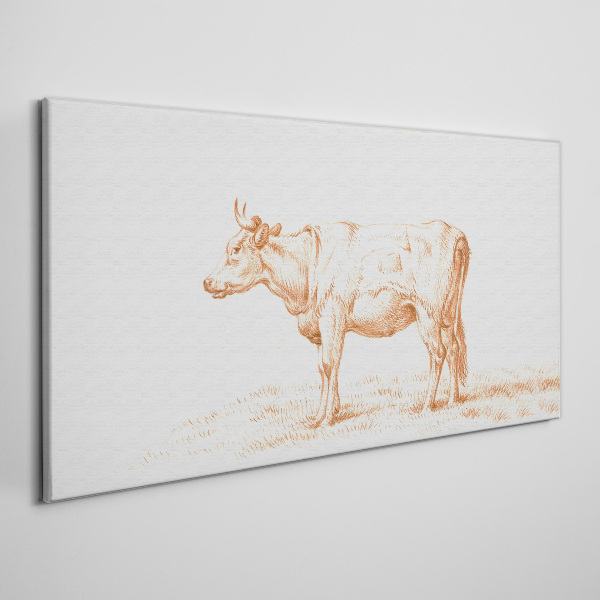 Cow on the grass background Print on canvas
