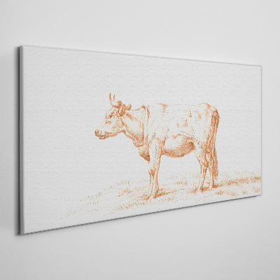 Cow on the grass background Print on canvas
