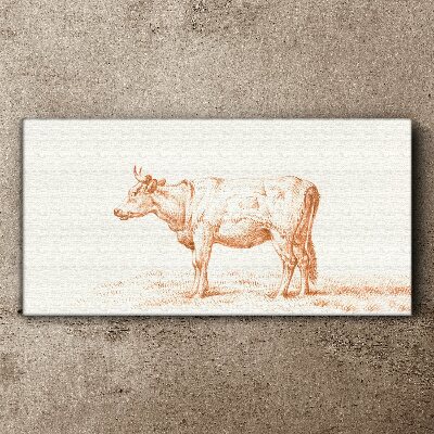 Cow on the grass background Print on canvas