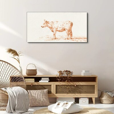Cow on the grass background Print on canvas