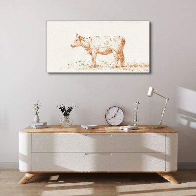 Cow on the grass background Print on canvas