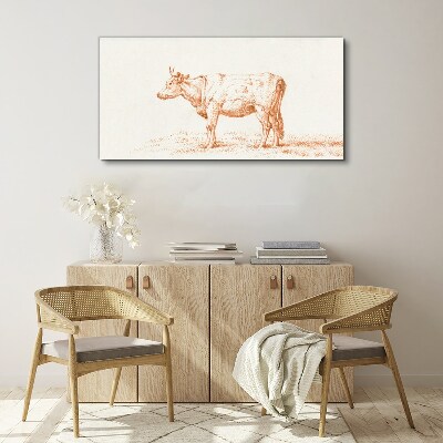 Cow on the grass background Print on canvas