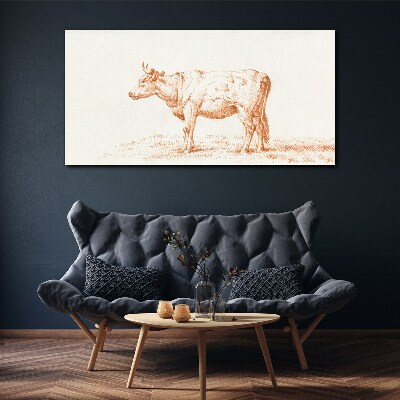Cow on the grass background Print on canvas
