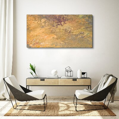 Golden reflections in an abstract landscape Print on canvas