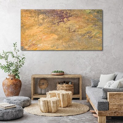 Golden reflections in an abstract landscape Print on canvas