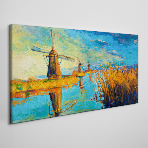 Mills by the water Canvas wall art