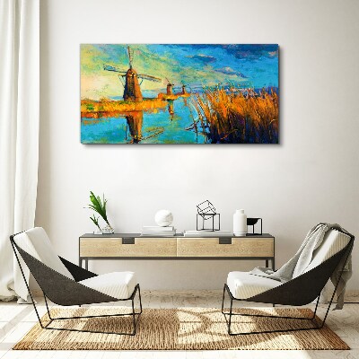 Water mills nature sky Canvas Wall art