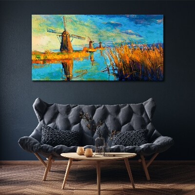 Mills by the water Canvas wall art