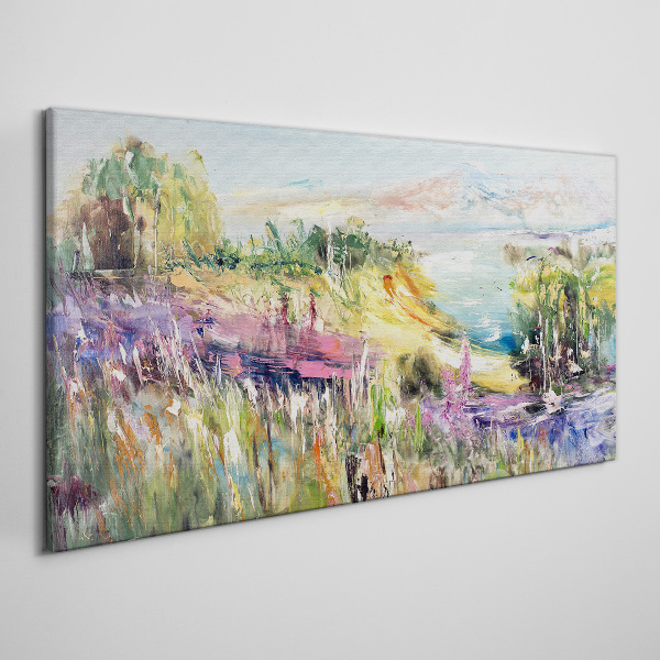 Colorful seaside landscape Canvas wall art