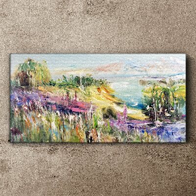 Colorful seaside landscape Canvas wall art