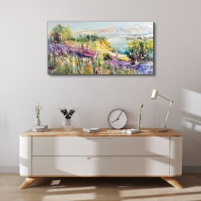 Colorful seaside landscape Canvas wall art