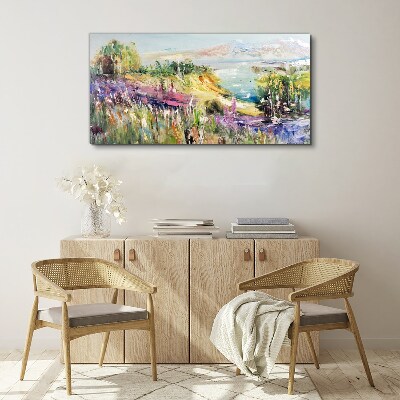 Colorful seaside landscape Canvas wall art