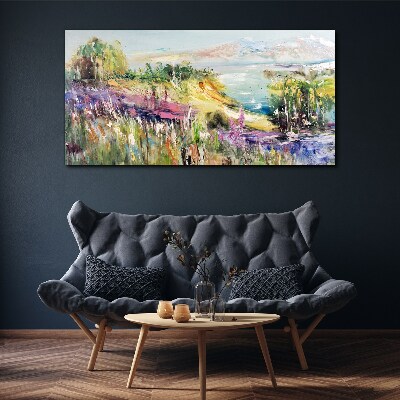 Colorful seaside landscape Canvas wall art