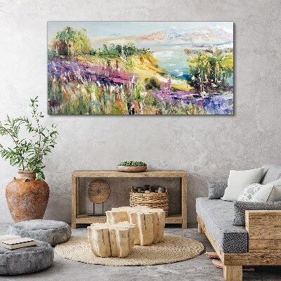 Colorful seaside landscape Canvas wall art