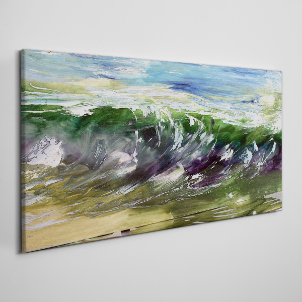 A wave in the colors of nature Print on canvas