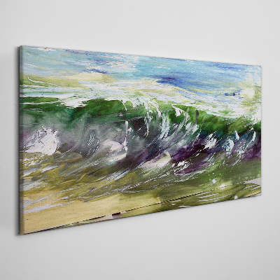 A wave in the colors of nature Print on canvas