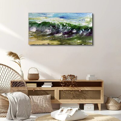 A wave in the colors of nature Print on canvas