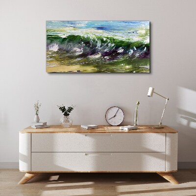 A wave in the colors of nature Print on canvas