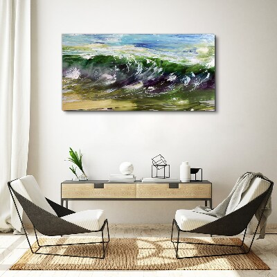A wave in the colors of nature Print on canvas