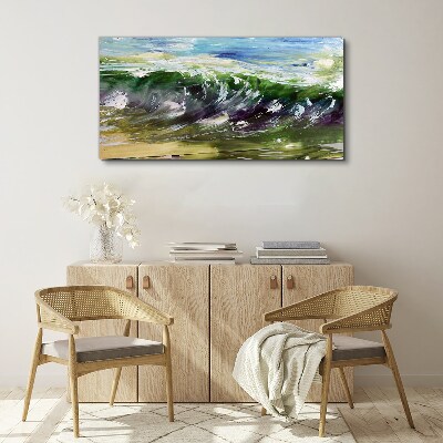A wave in the colors of nature Print on canvas