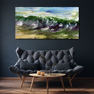 A wave in the colors of nature Print on canvas