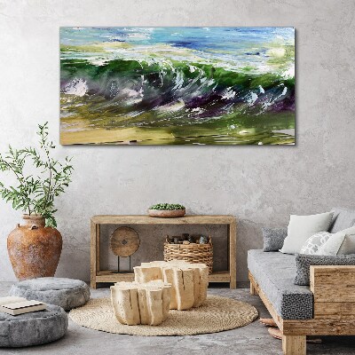 A wave in the colors of nature Print on canvas
