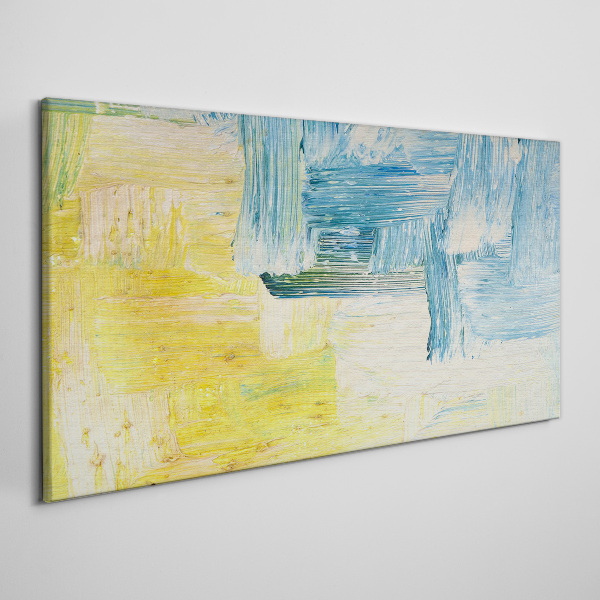 Abstract composition in yellow and blue Canvas wall art