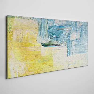 Abstract composition in yellow and blue Canvas wall art