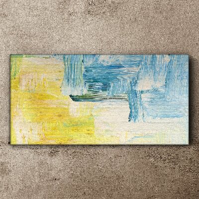 Abstract composition in yellow and blue Canvas wall art