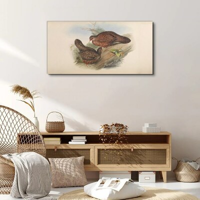 Two birds on a branch Print on canvas