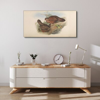 Two birds on a branch Print on canvas