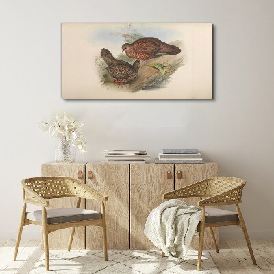 Two birds on a branch Print on canvas