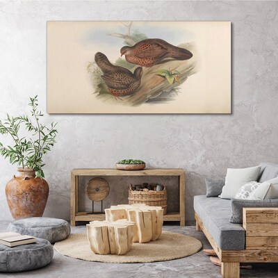 Animals birds beige Canvas print