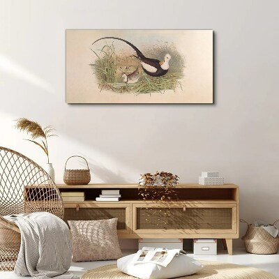 Birds in the grass Print on canvas