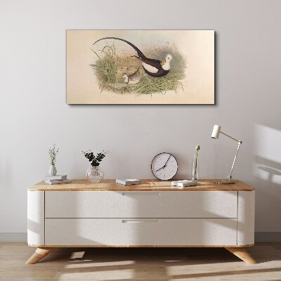 Birds in the grass Print on canvas