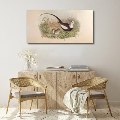 Birds in the grass Print on canvas