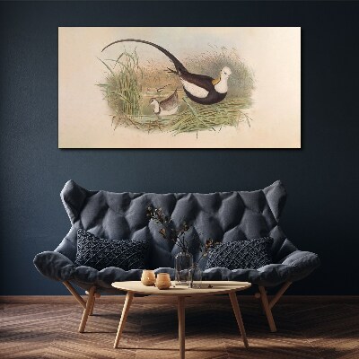 Birds in the grass Print on canvas