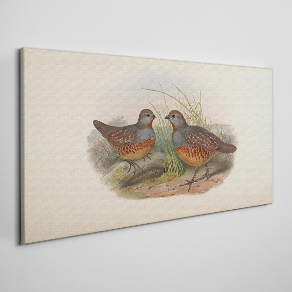 Winged meeting in the grass Canvas wall art