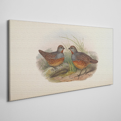 Winged meeting in the grass Canvas wall art