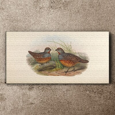 Winged meeting in the grass Canvas wall art