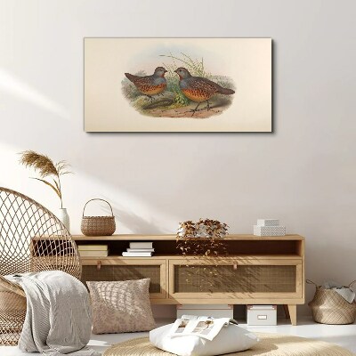 Winged meeting in the grass Canvas wall art