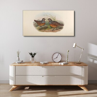 Winged meeting in the grass Canvas wall art