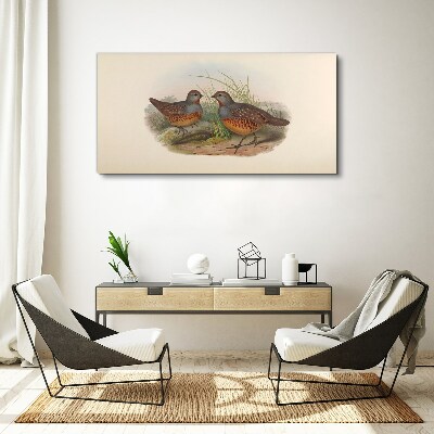 Winged meeting in the grass Canvas wall art