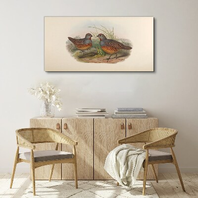 Winged meeting in the grass Canvas wall art