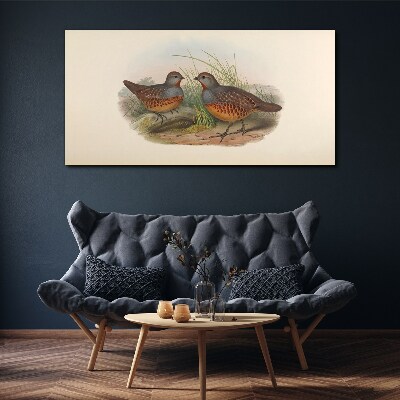 Winged meeting in the grass Canvas wall art