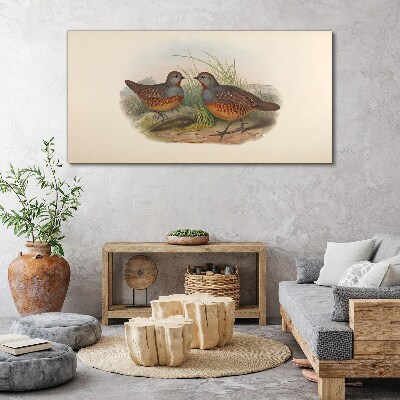 Winged meeting in the grass Canvas wall art