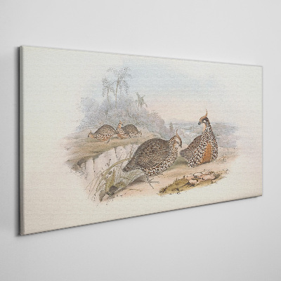 Ducks in a tropical setting Print on canvas