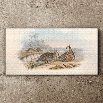 Ducks in a tropical setting Print on canvas
