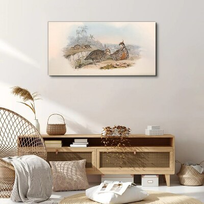 Ducks in a tropical setting Print on canvas