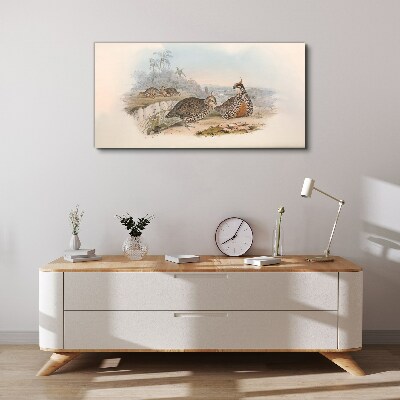 Ducks in a tropical setting Print on canvas